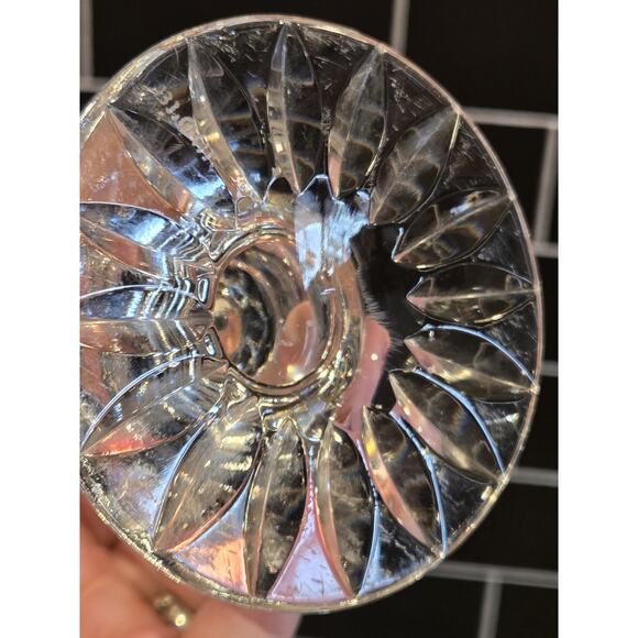 Vintage Set of 2 6" BLOCK Candleholder Candlestick Holders Cut Lead Crystal EUC - Picture 8 of 12